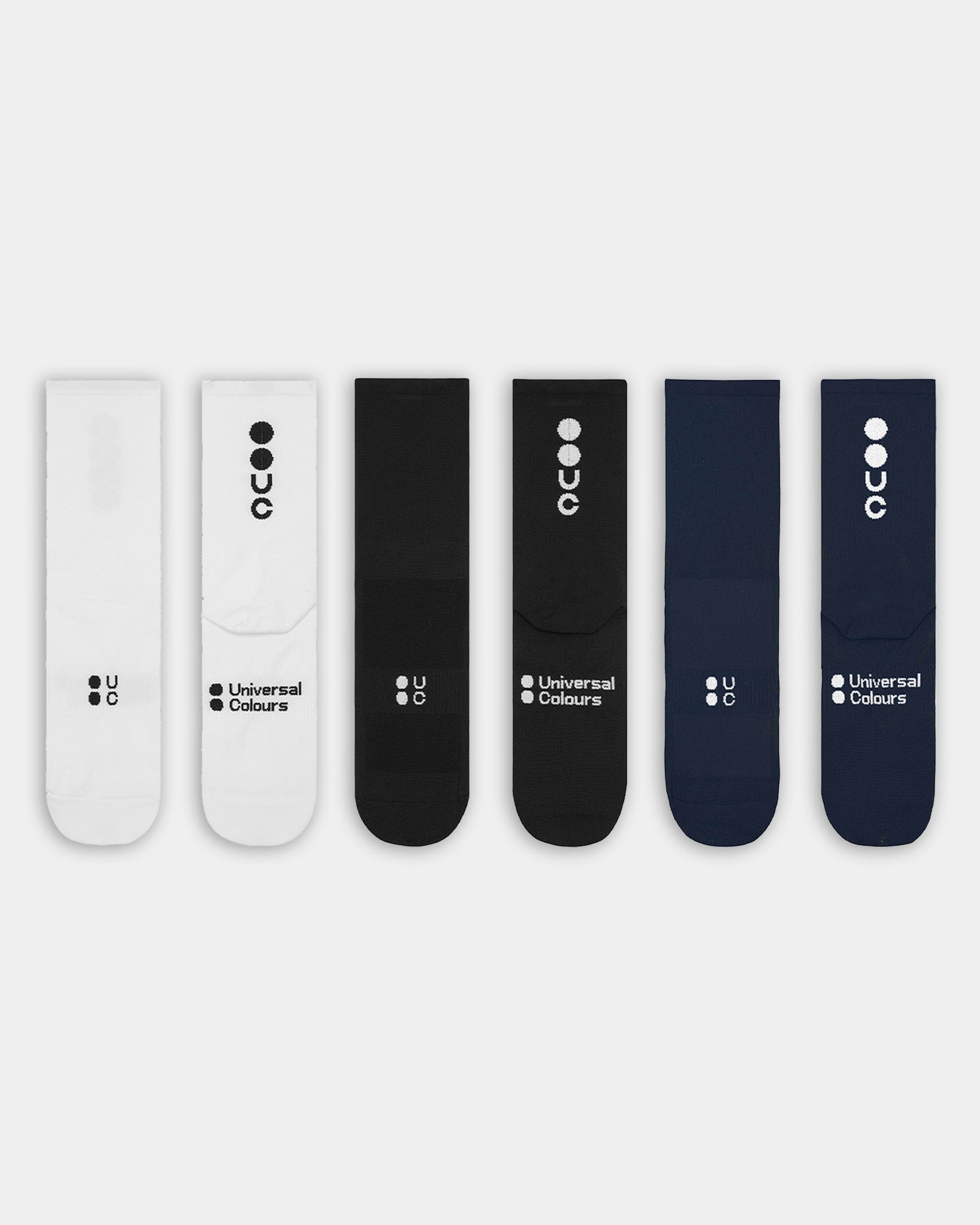 Mono Summer Socks Bundle - White/Black/Navy Blue